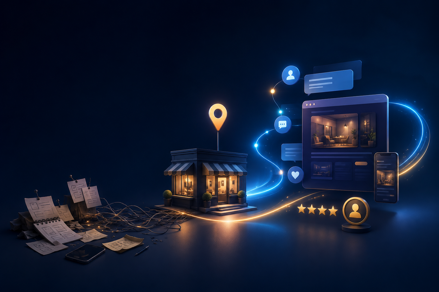 Attività locale che si trasforma in una presenza digitale organizzata