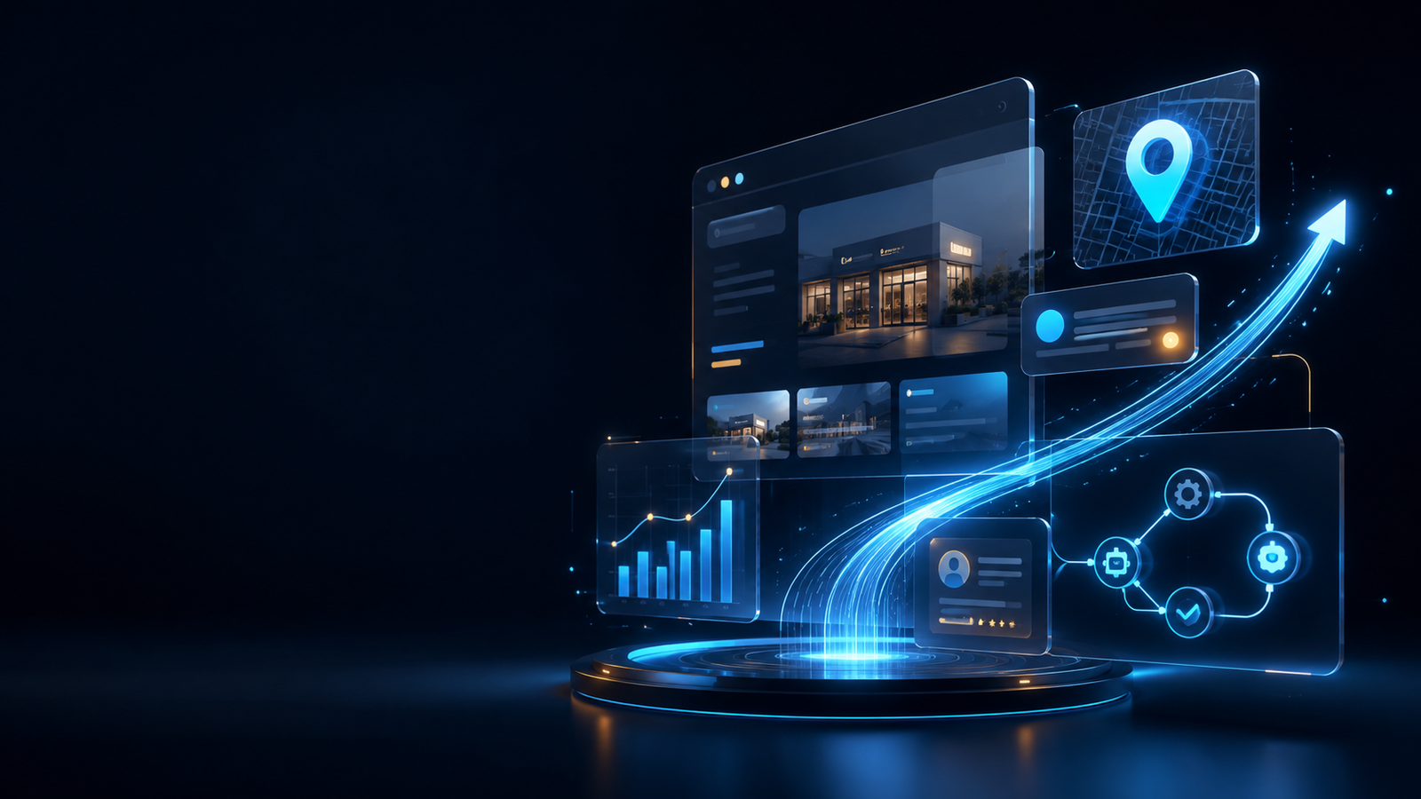 Ecosistema digitale con sito web, visibilità locale, crescita e automazioni